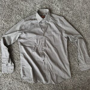 Men's Gray Checkered Shirt